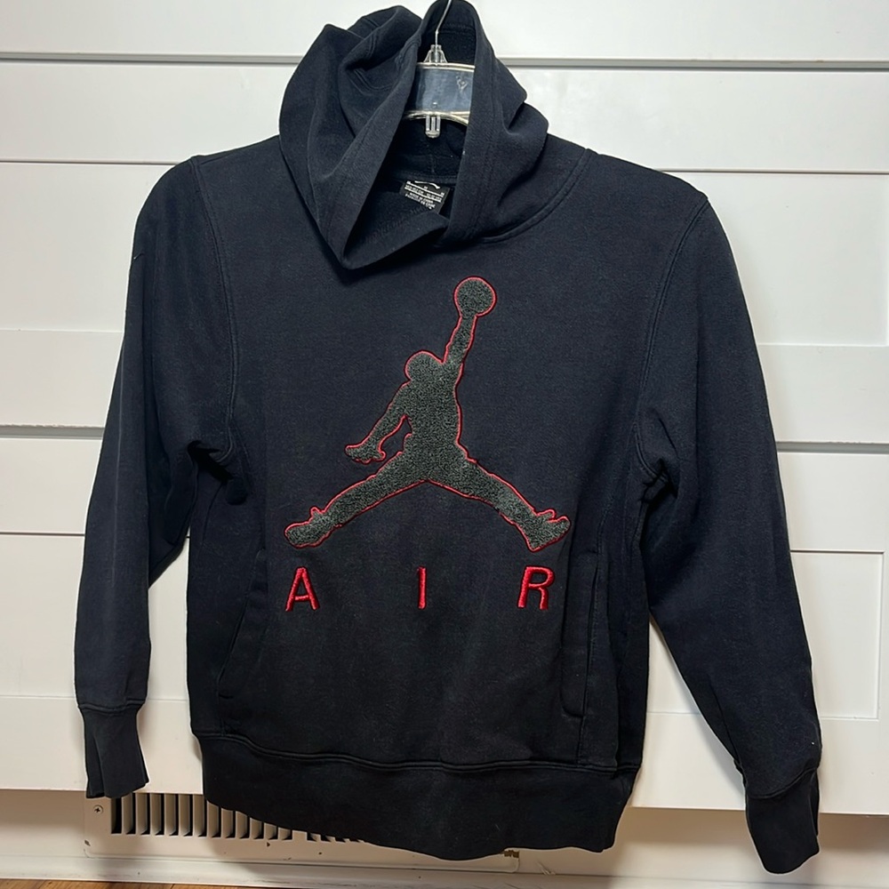 Jordan Kids Puffy Appliqué Jumpman Pullover Hooded Sweatshirt Size M 10-12